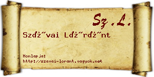 Szávai Lóránt névjegykártya
